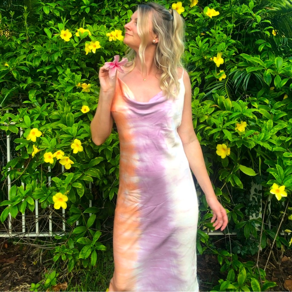 NWT Young Fabulous & Broke Sweetie Slip Dress Tie Dye Violet Tulum